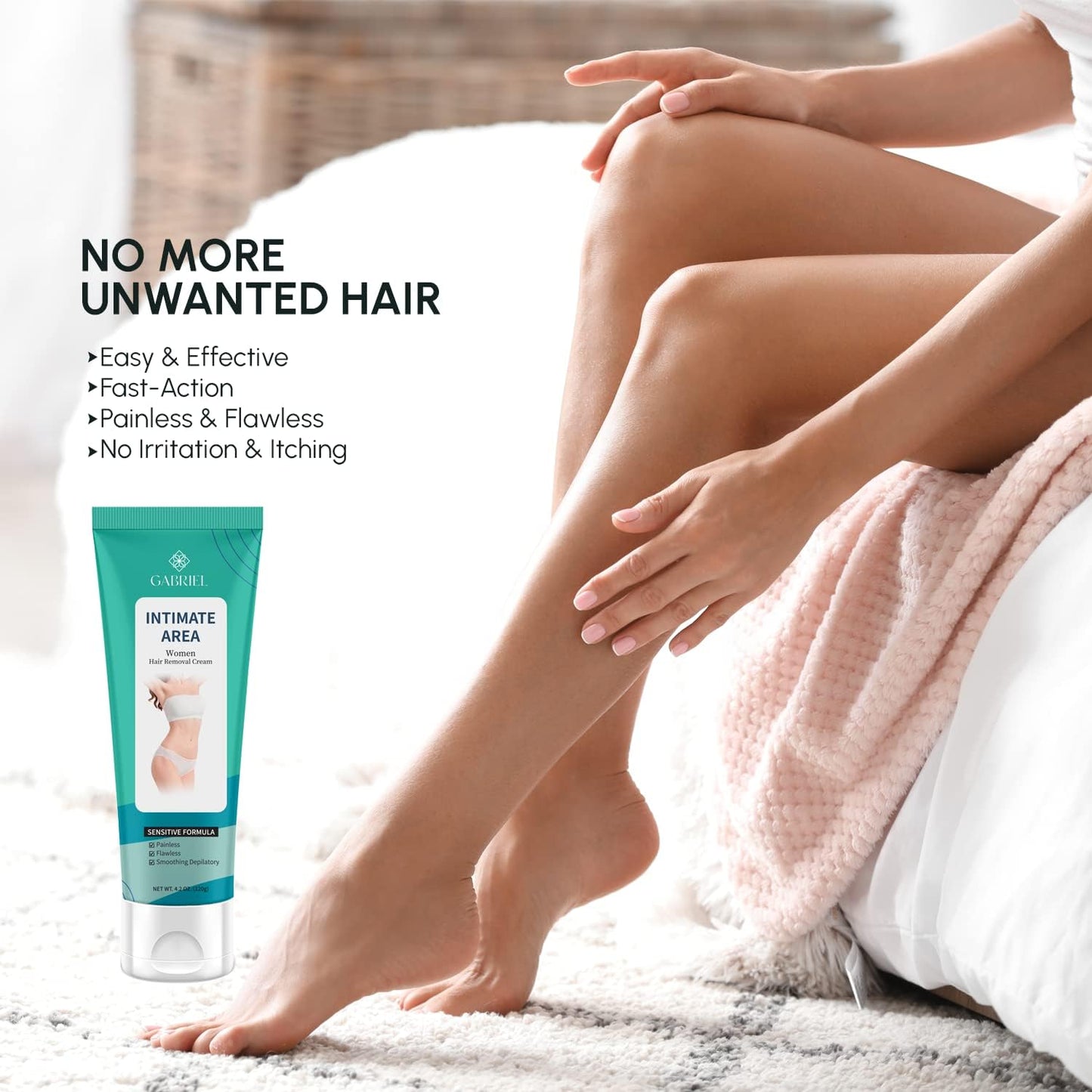 Hair Removal Cream - Fast and Painless Depilation for Smooth Skin, Dermatologist Tested for Sensitive Areas, Hair Remover Cream For Women