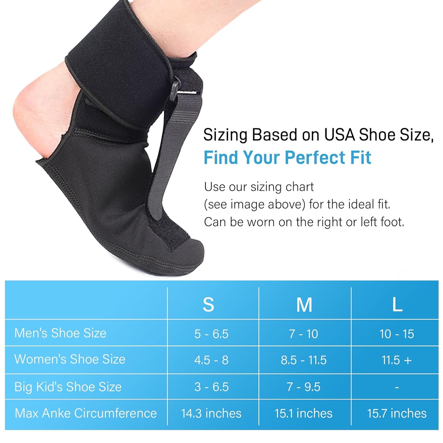 Rejopes Plantar Fasciitis Night Splint Sock - Gentle Foot Support for Pain Relief and Healing (Medium)