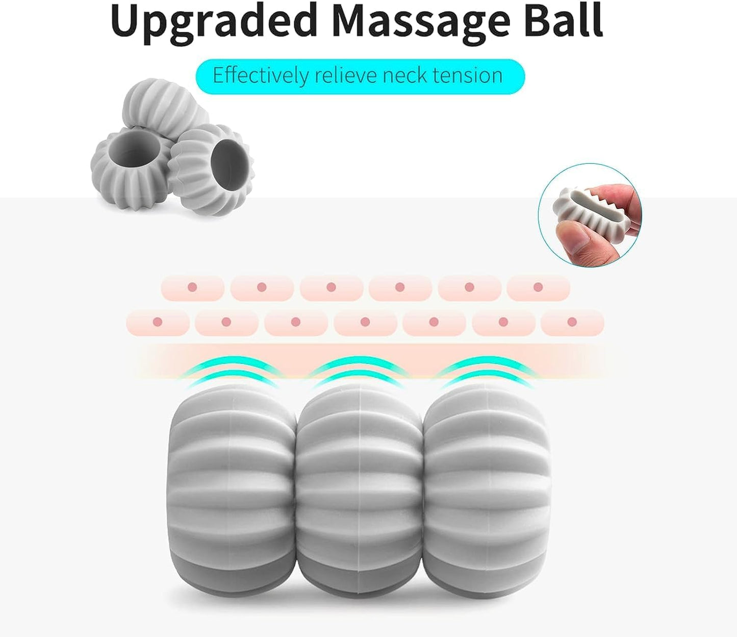 Rejopes Neck Massager - Neck and Shoulder Handheld Massager with 6 Balls Massage Point - Premium Deep Tissue Relief for Neck, Back, Shoulders, and Legs (Blue)