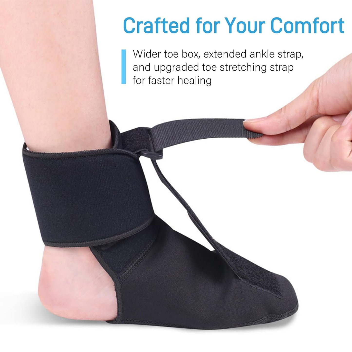 Rejopes Plantar Fasciitis Night Splint Sock - Gentle Foot Support for Pain Relief and Healing (Medium)